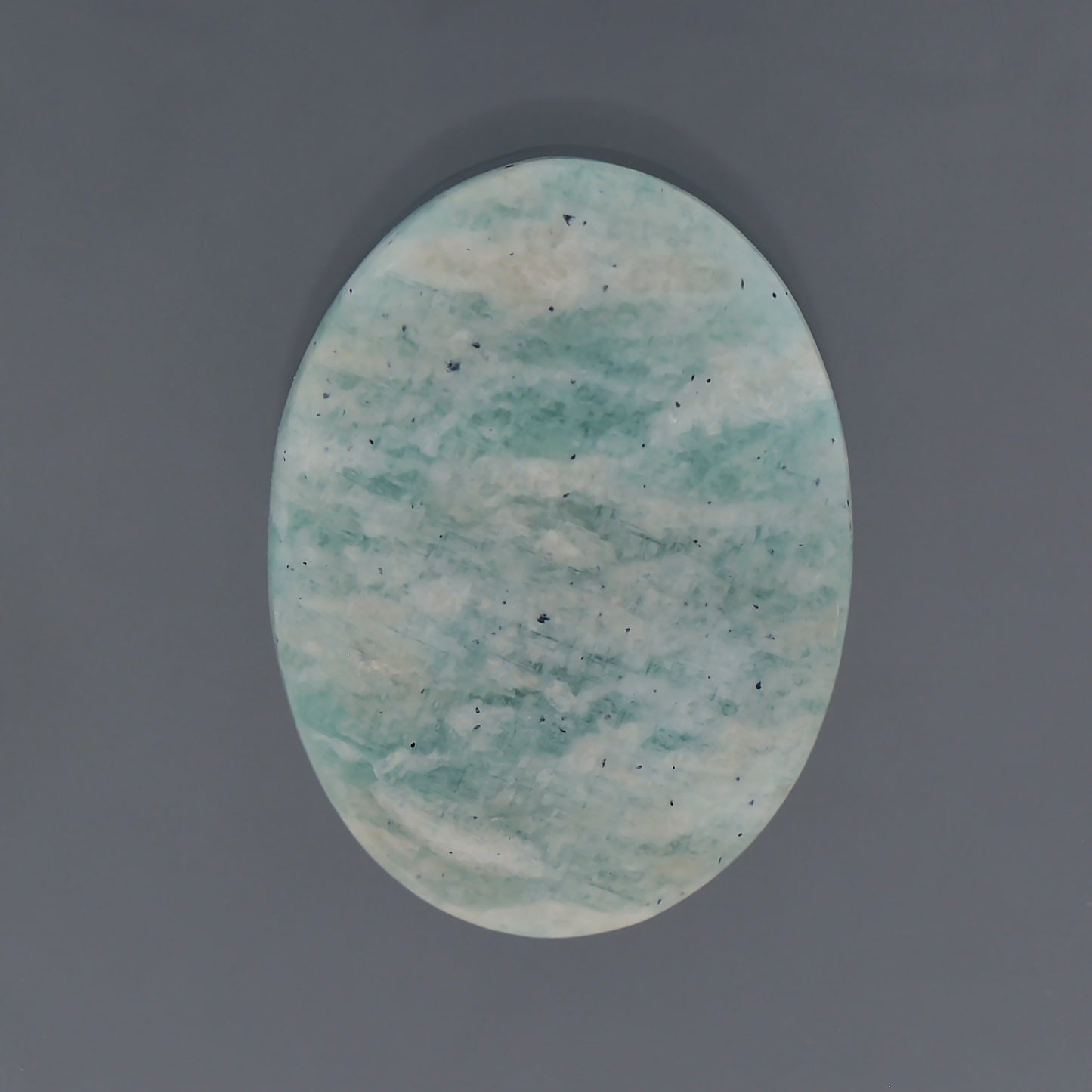 Amazonite, 6.77 cts., 18.4 x 13.6 mm, Oval Cabochon, Blue, Colorado, Natural