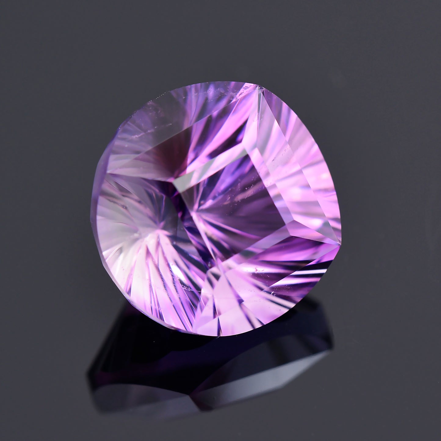 Amethyst, 10.43 cts., 13.9 mm, Concave Round, Purple, Arizona, Natural