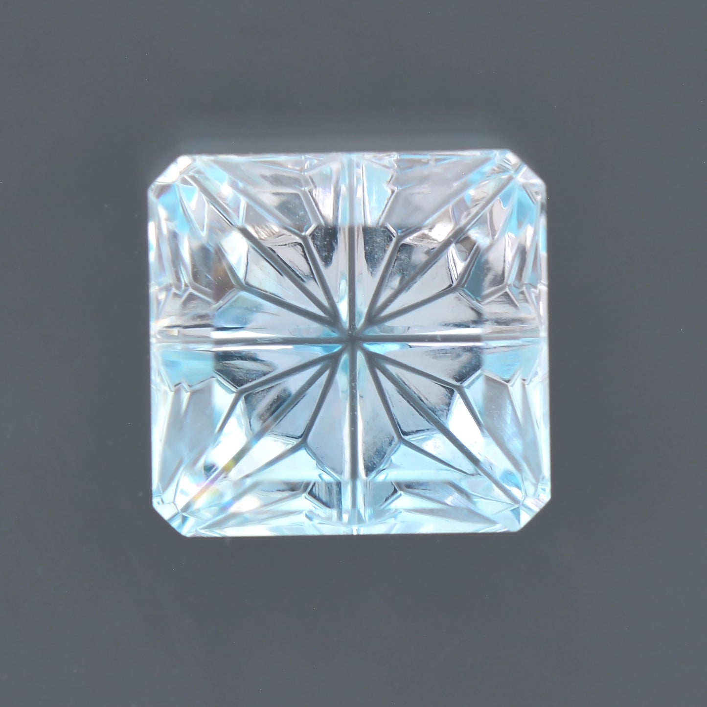 Aquamarine, 1.87 cts., 7.5x7.2 mm., Square Fantasy, Blue, Idaho