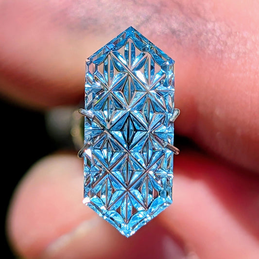 Aquamarine, 2.12 cts., 15.2 x 6.4 mm, Fantasy Rupee, Blue, Idaho, Natural