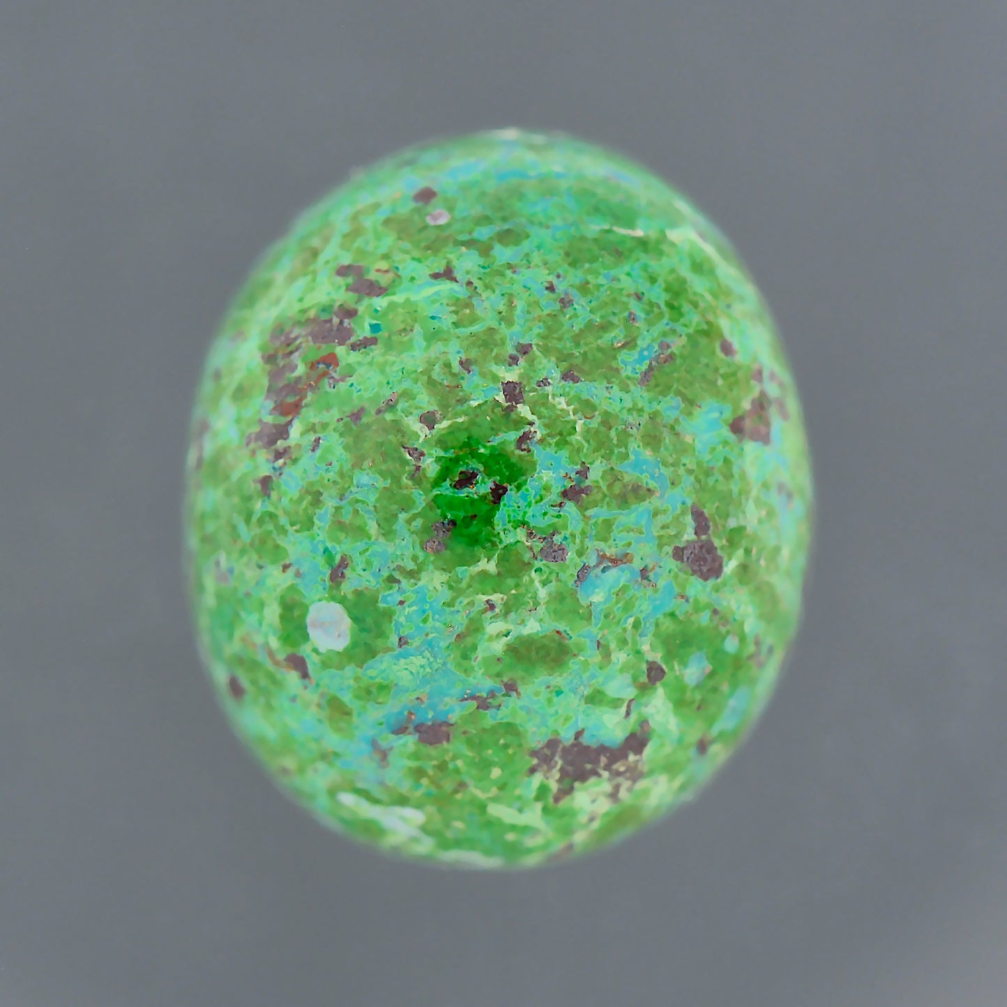 Chrysocolla with Malachite, 6.08 cts., 11.9 x 10.1 mm, Oval Cabochon, Green, Blue, Multicolor, Arizona, Natural