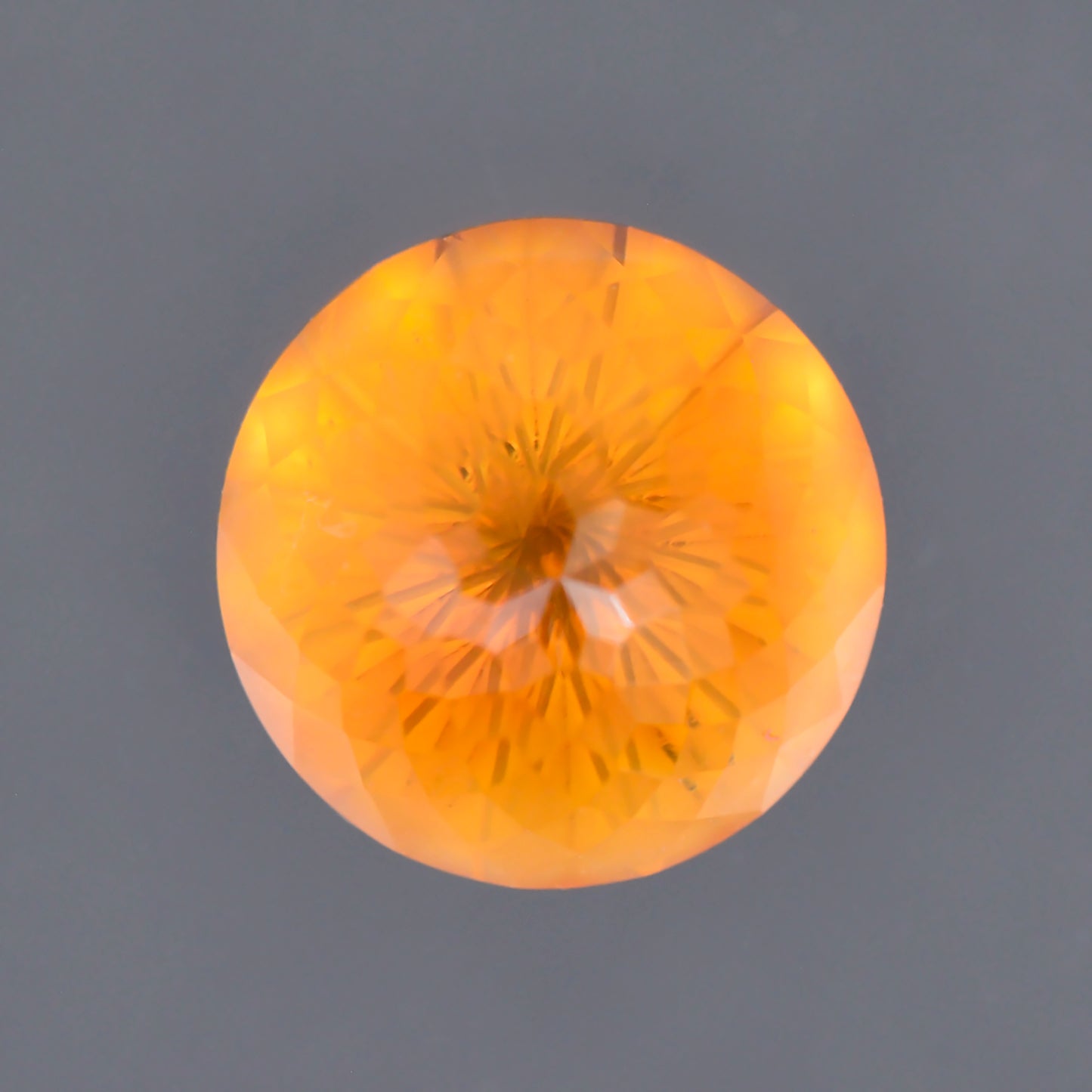 Citrine Quartz, 2.08 cts., 8.0 mm., Optic Bloom Fantasy, Orange, Brazil, Heated
