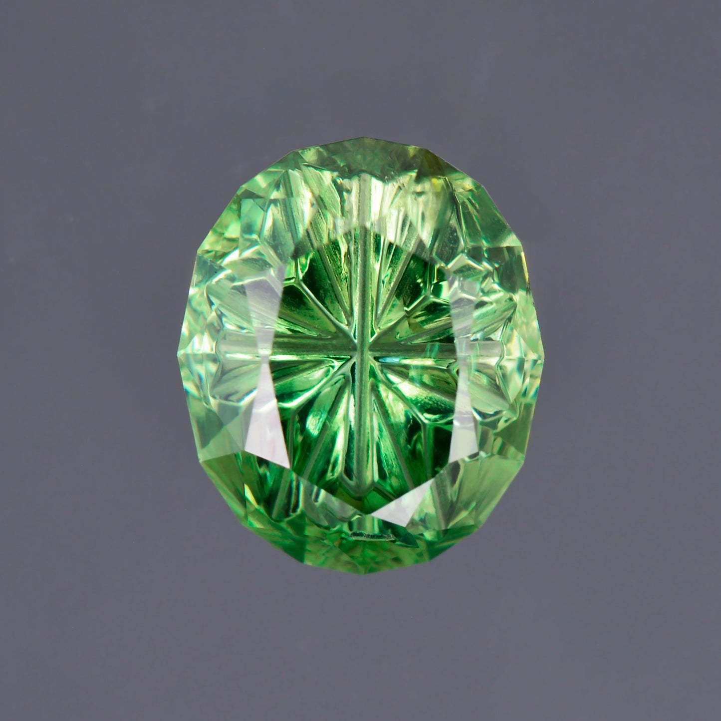 Demantoid Garnet, 2.30 cts., 9.0x7.5 mm., Oval Fantasy, Green, Namibia
