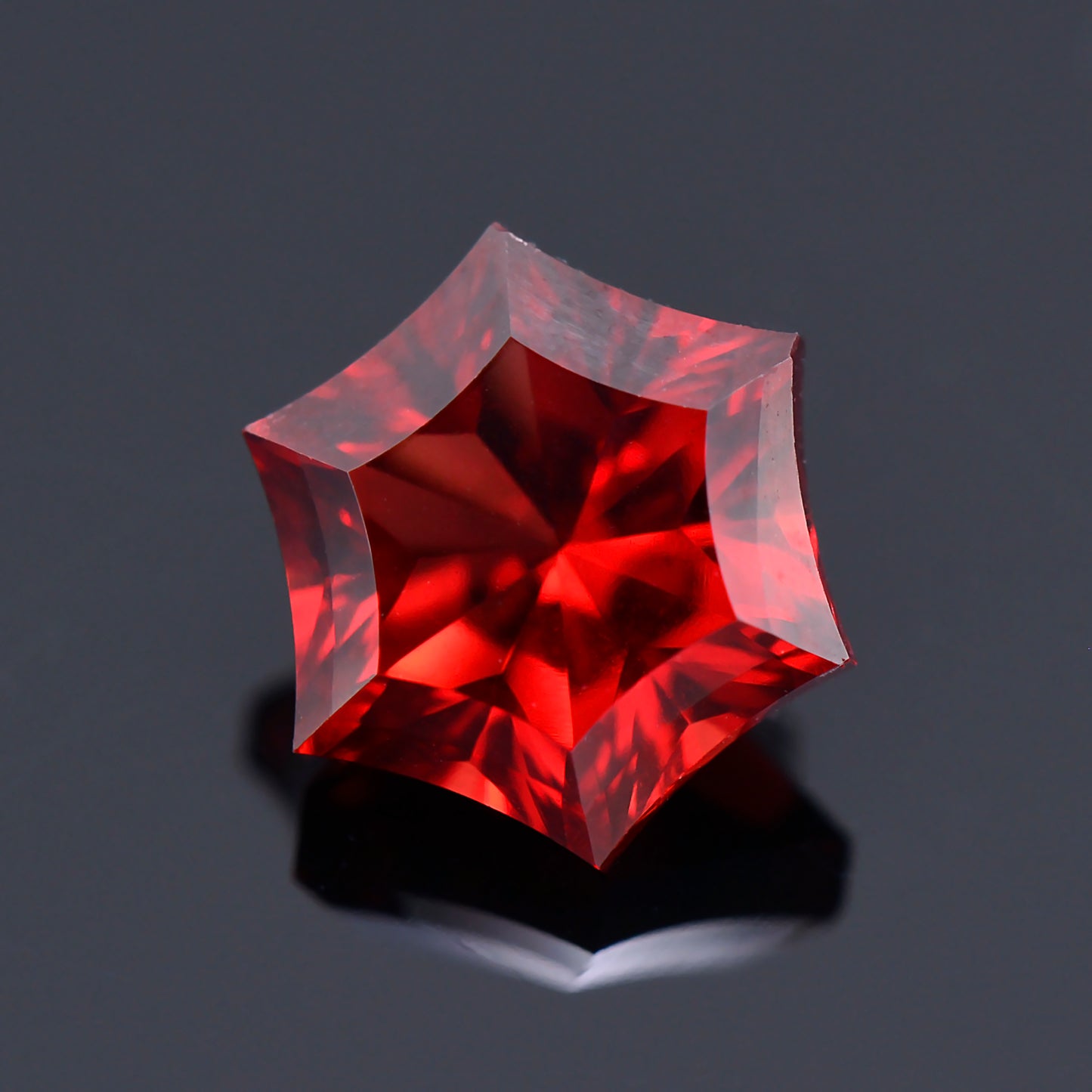 Garnet, 2.15 cts., 6.9 mm, Concave Star, Red, Tanzania, Natural