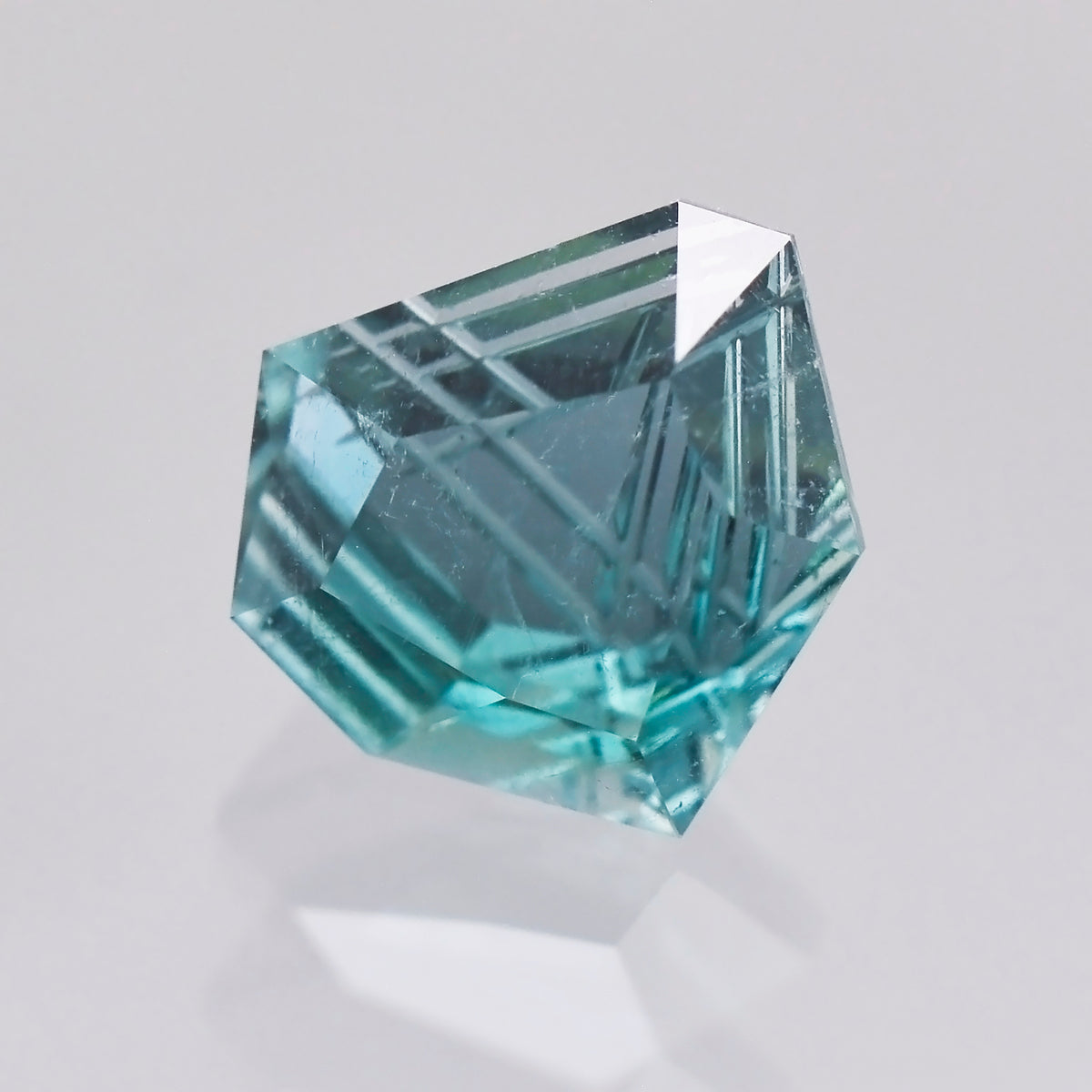 Indicolite Tourmaline, 10.35 cts., 14.1x13.7 mm, Fantasy Freeform, Blue, Brazil, Natural