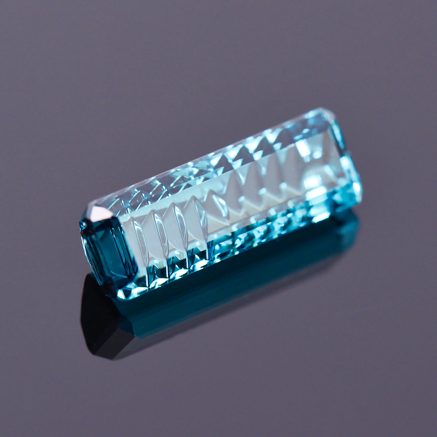 Indicolite Tourmaline, 1.84 cts., 12.2x4.1 mm., Baguette Fantasy, Blue, Brazil, Natural