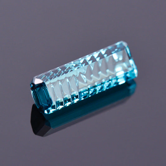 Indicolite Tourmaline, 1.84 cts., 12.2x4.1 mm., Baguette Fantasy, Blue, Brazil, Natural