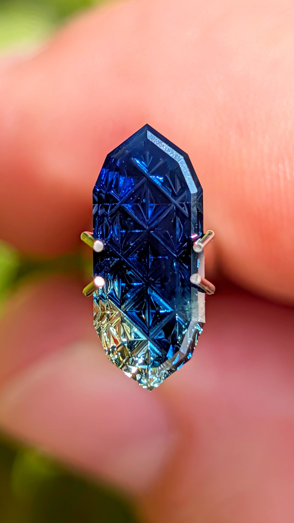 Parti Sapphire, 2.97 cts., 13.6x5.6 mm, Fantasy Rupee, Blue, Yellow, Bicolor, Australia, Natural