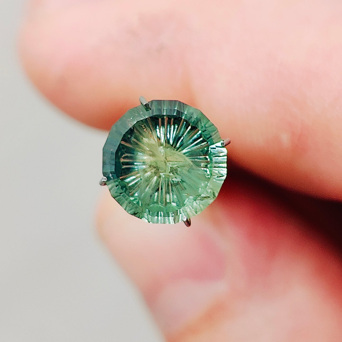 Sapphire, 4.82 cts., 9.4 mm., Round Fantasy, Tricolor, Blue, Green, Yellow, Montana, Heated