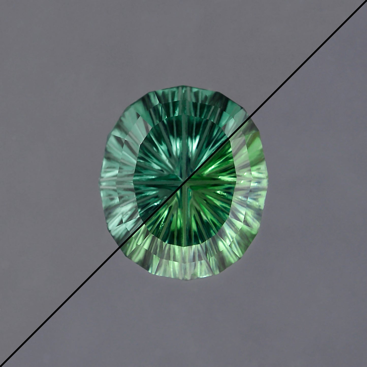 Sapphire, 2.62 cts., 8.7x7.5 mm., Fantasy Oval, Color Shift, Teal, Green, Madagascar, Natural