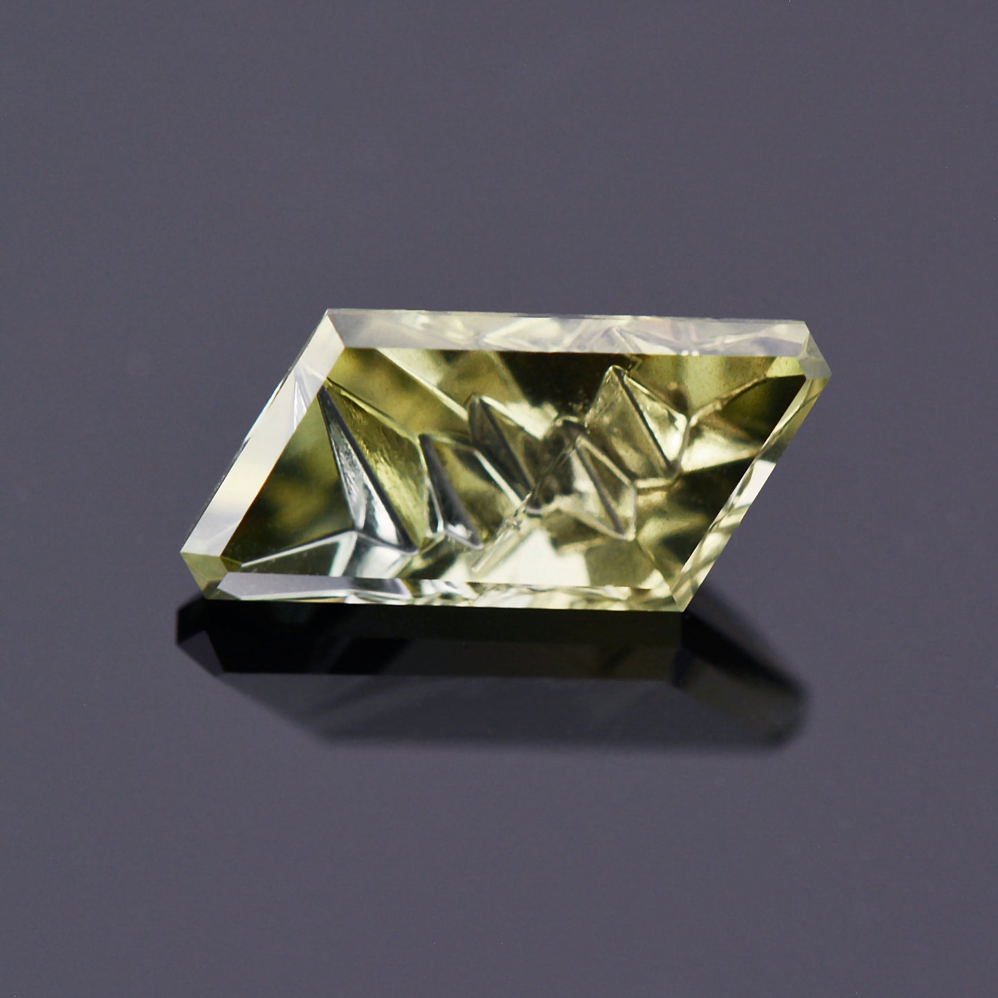 Sapphire, 1.40 cts., 10.1x4.5 mm., Fantasy Rhombus, Bicolor, Yellow, Grey, Tanzania, Natural