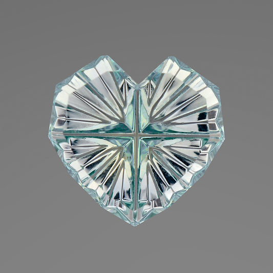 Sapphire, 1.47 cts., 8.6x8.3x1.9 mm., Fantasy Heart, Blue, Green, Color Shift, Montana, Natural