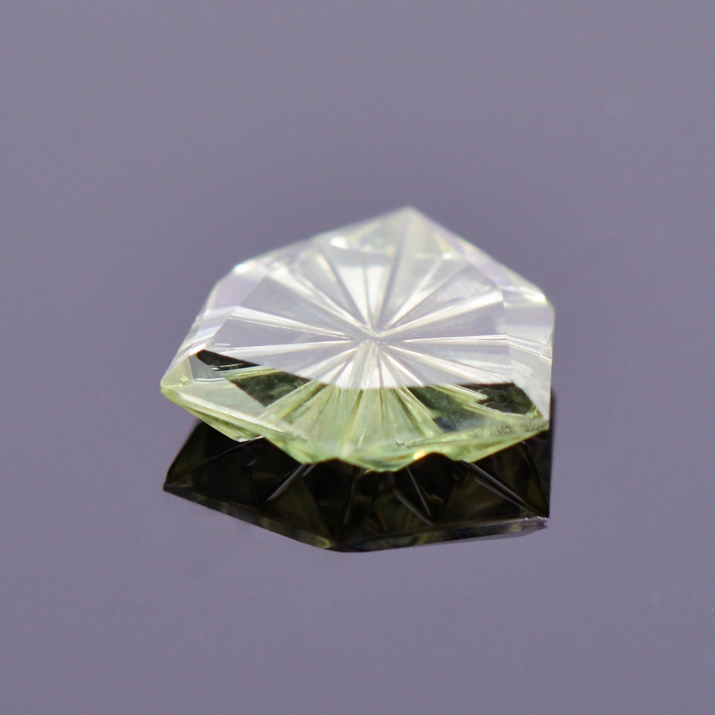 Sapphire, 0.89 cts., 7.5x7.5 mm., Trillion Fantasy, Yellow, Green, Montana