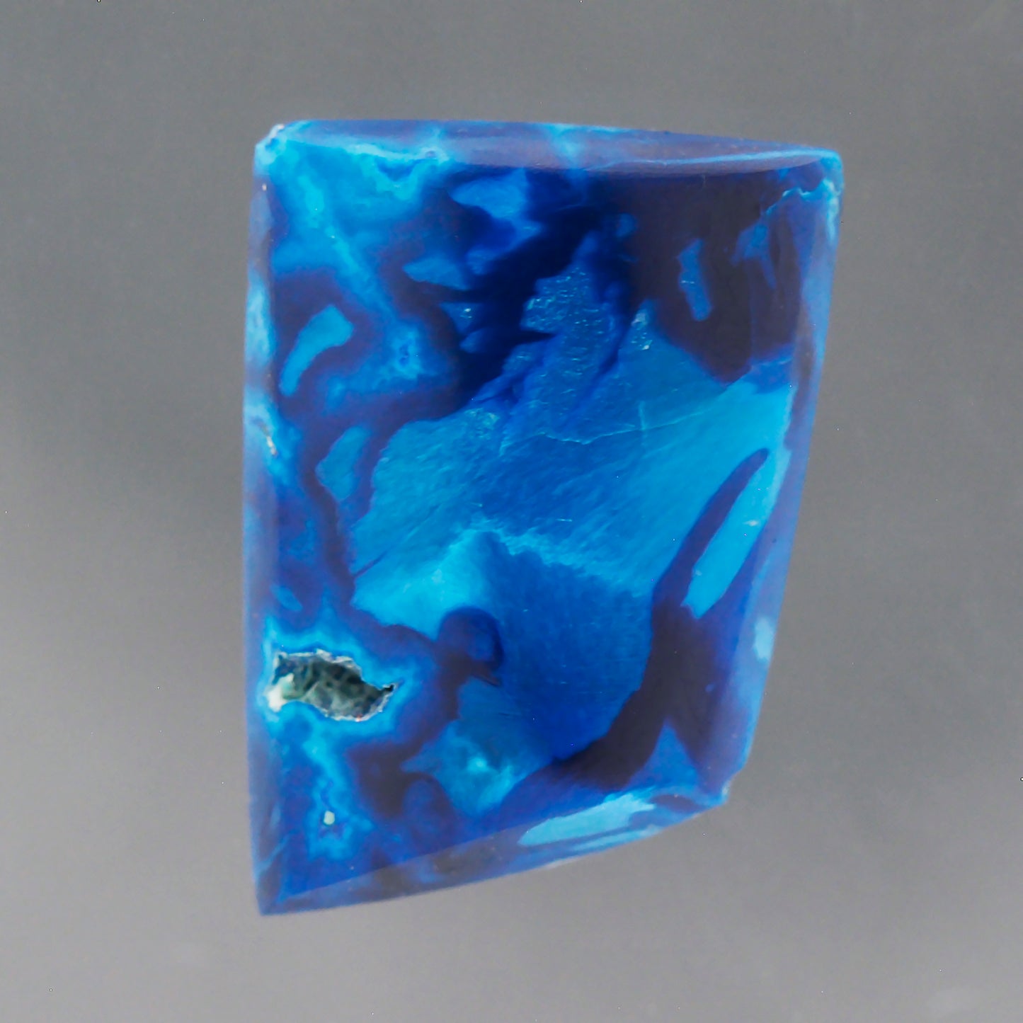Shattuckite, 2.02 cts., 11.6x8.2 mm., Freeform Cabochon, DRC, Stabilized
