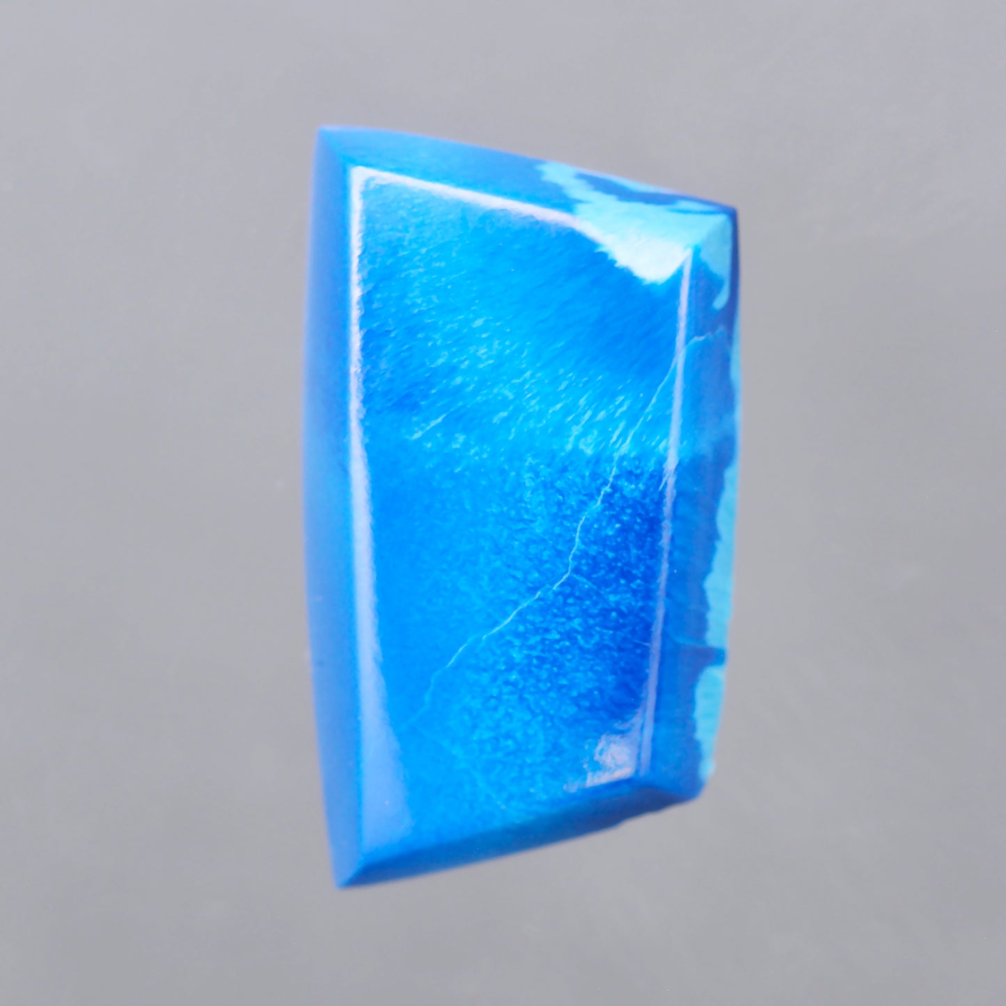 Shattuckite, 3.46 cts., 14.3x8.4 mm., Freeform Cabochon, DRC, Stabilized