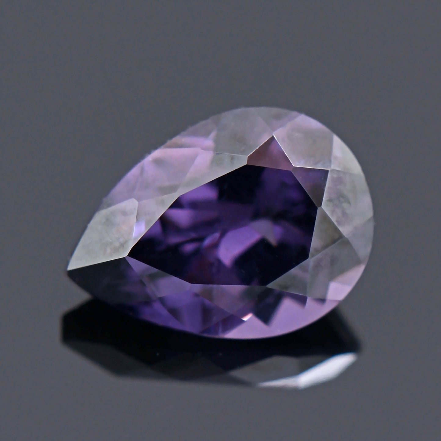 Spinel, 0.78 cts., 5.0 x 6.9 mm, Pear, Purple, Burma, Natural