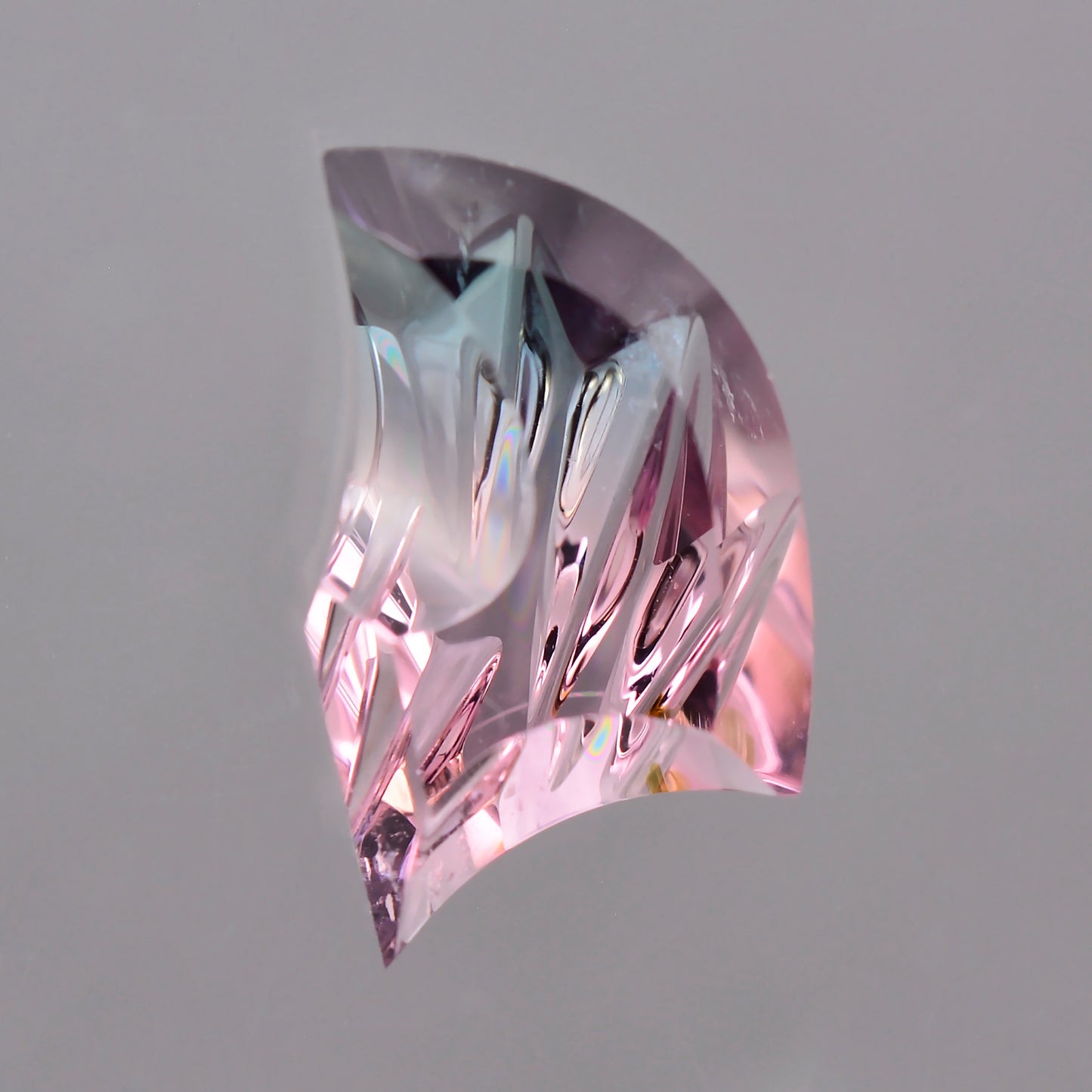 Tourmaline, 3.01 cts., 13.3 x 8.0 mm, Tribal Shield, Scars of War Series, Blue, Pink, Bicolor, Brazil, Natural