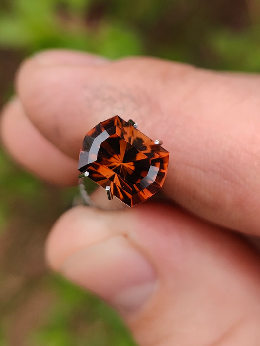 Tourmaline, 3.50 cts., 7.5x10.2 mm., Grecian, Burnt Orange, Brazil, Natural