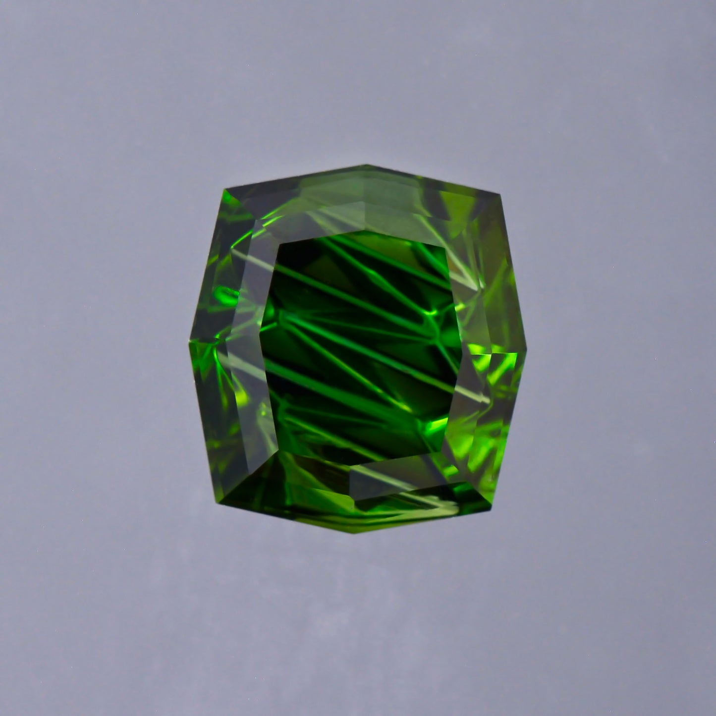 Tourmaline, 1.60 cts., 8.0x7.3 mm., Cushion Fantasy, Green, Brazil