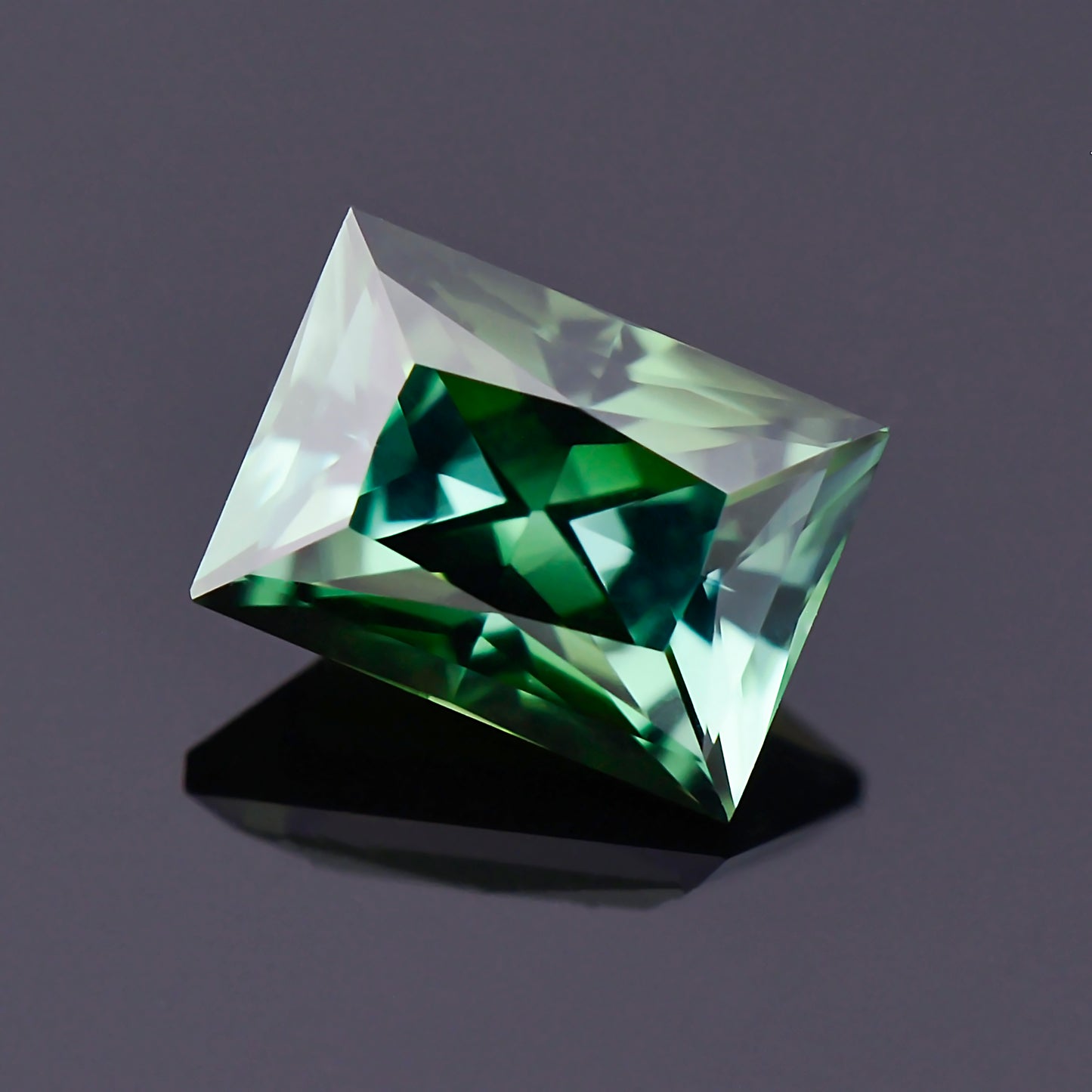 Tourmaline, 2.34 cts., 8.6x6.2 mm., Rectangle Shape, Bicolor, Green, Blue, Brazil, Natural