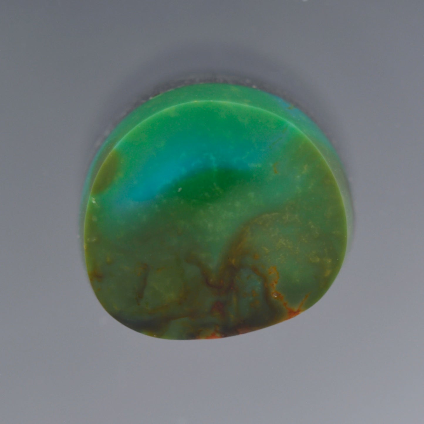Turquoise, 5.18 cts., 11.6 x 10.6 mm, Freeform Cabochon, Blue, Green, Nevada, Stabilized