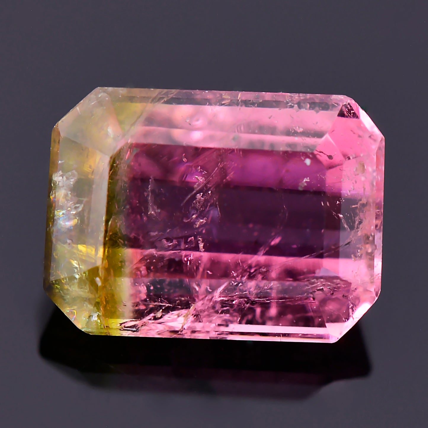 Watermelon Tourmaline, 1.12 cts., 7.0x5.2 mm., Emerald Shape, Bicolor, Green, Pink, Brazil, Natural