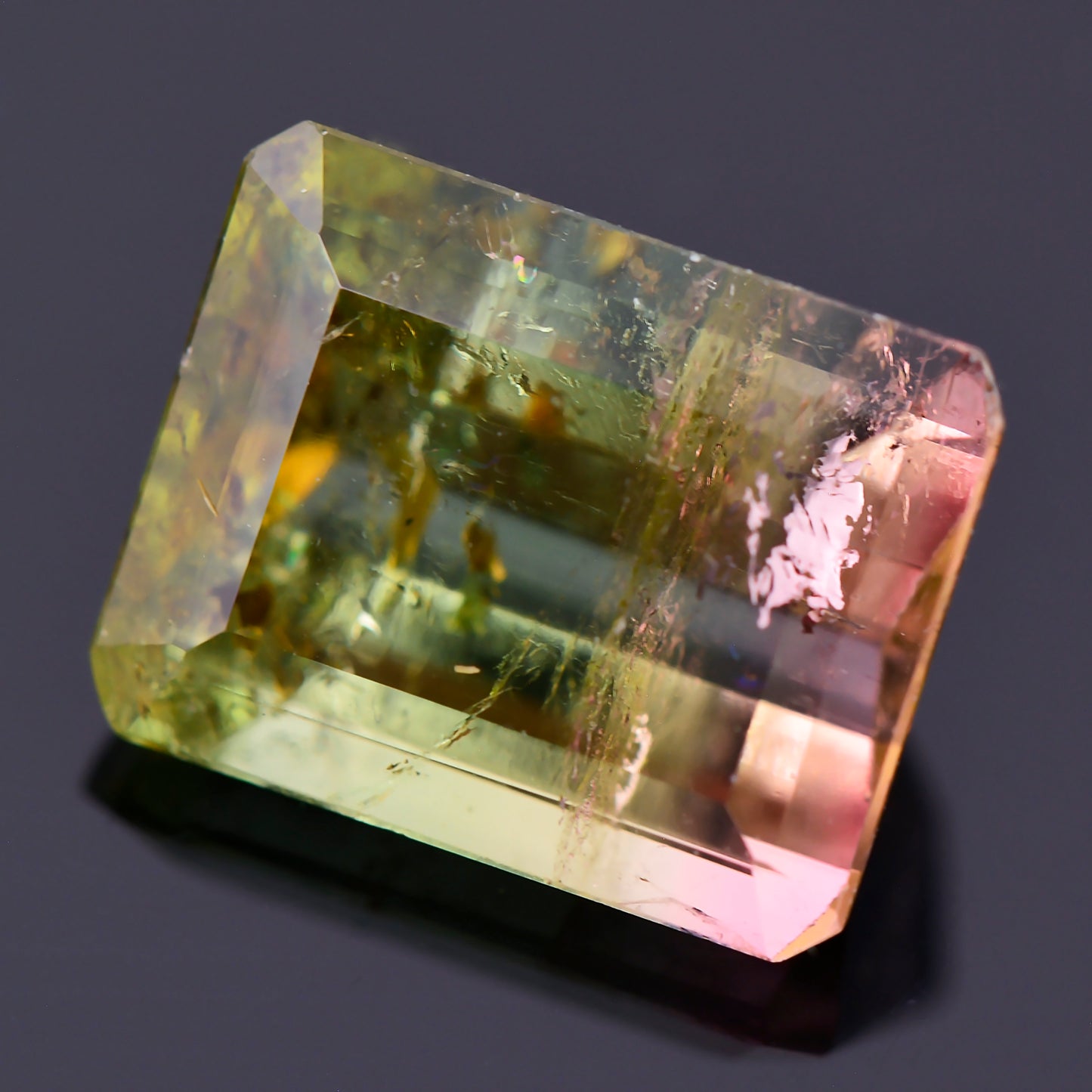 Watermelon Tourmaline, 3.12 cts., 9.5x7.5 mm., Emerald Shape, Bicolor, Green, Pink, Brazil, Natural