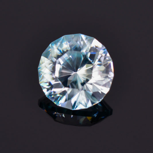 Zircon, 4.15 cts., 9.0 mm., Round, Blue, Colorless, Multi Color, Cambodia