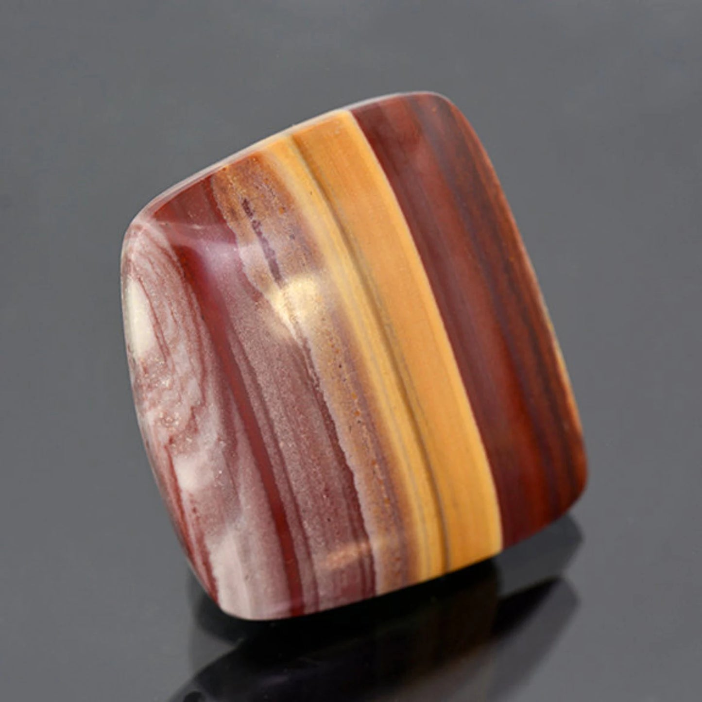 Rhyolite, 48.85 cts., 30x28 mm., Freeform Cabochon, Yellow, Red, Multicolor, New Mexico