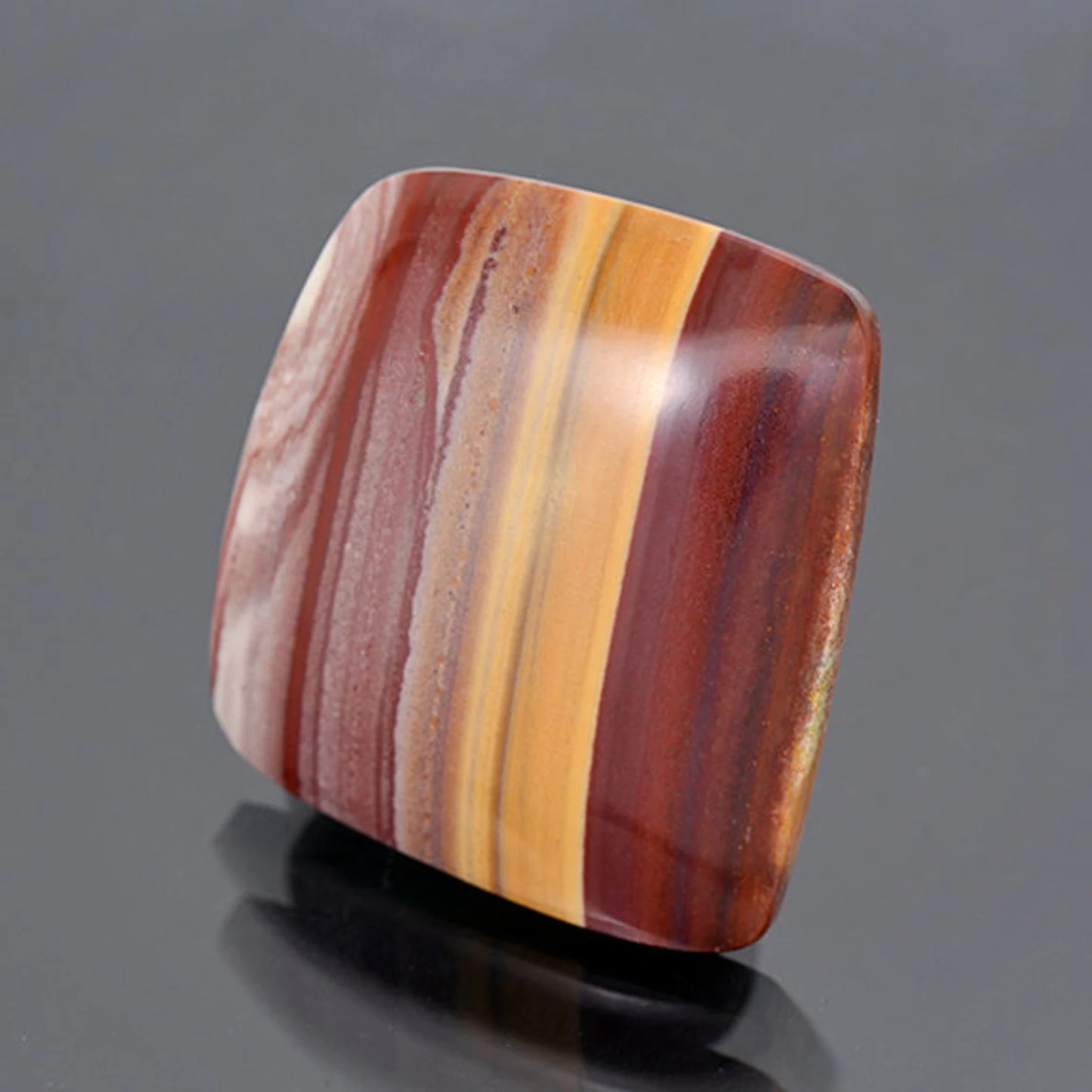 Rhyolite, 48.85 cts., 30x28 mm., Freeform Cabochon, Yellow, Red, Multicolor, New Mexico