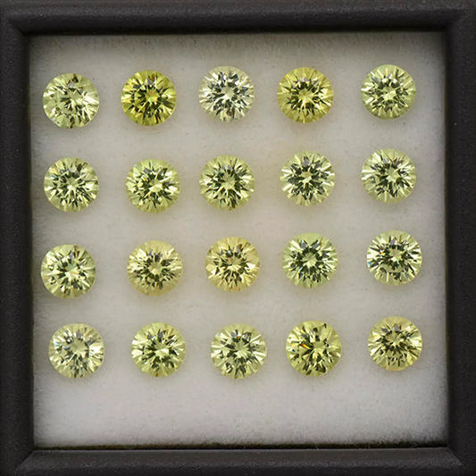 Excellent Yellow Grandite Garnet Gemstone 4 mm Round Brilliant Cut