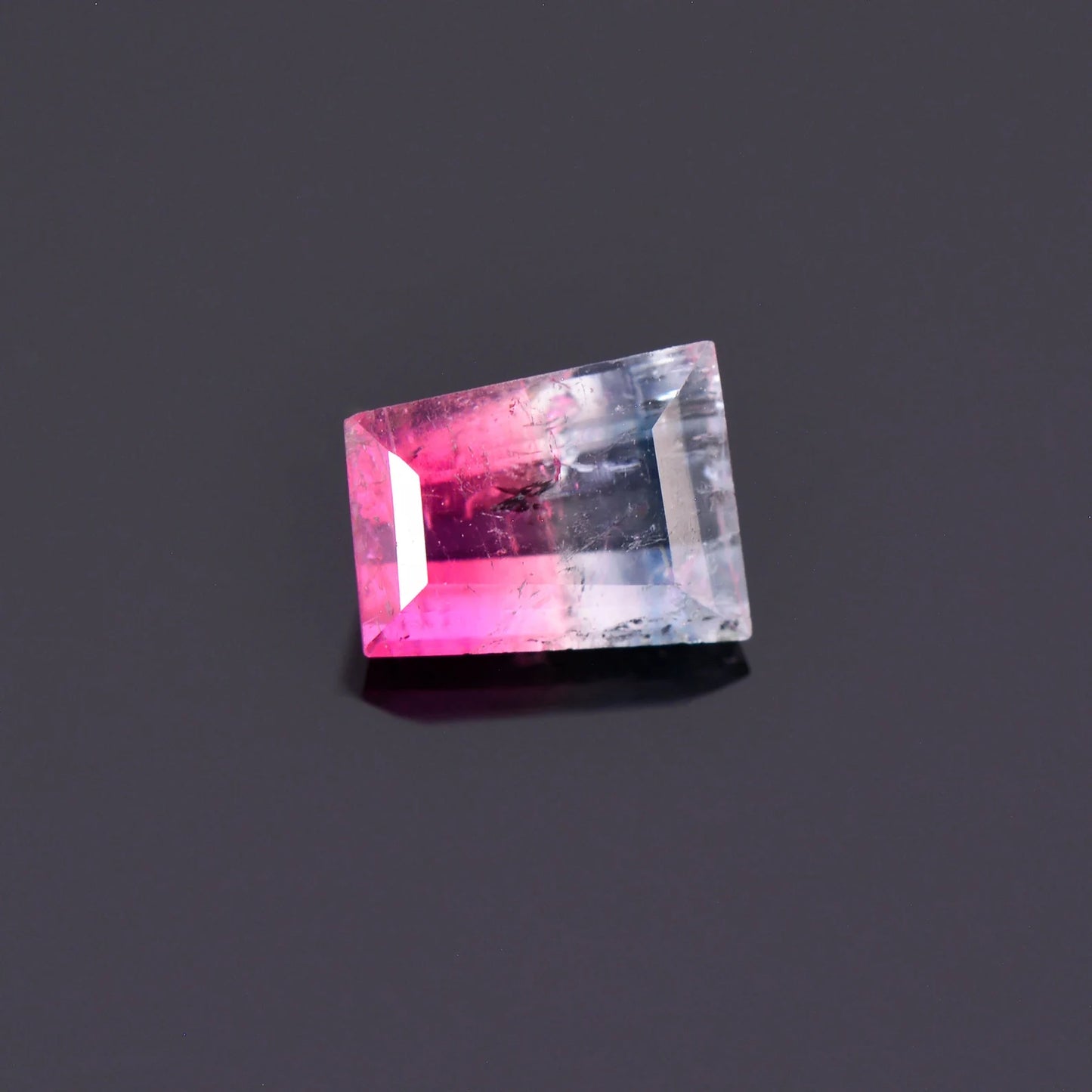 Tourmaline 0.45 cts., 5.2x4.0 mm., Tapered Baguette, Blue, Pink, Bicolor, Brazil
