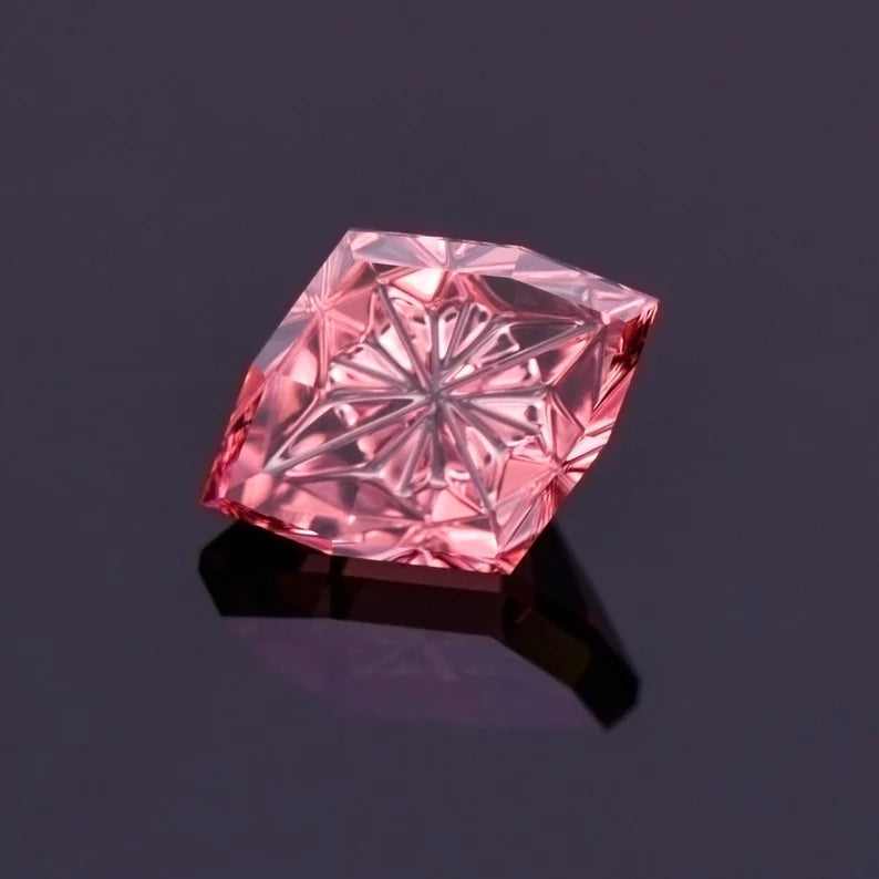 Exquisite Pink Zircon Gemstone from Tanzania, 5.99 cts., 13x10 mm., Fantasy Cut Diamond Marquise Shape