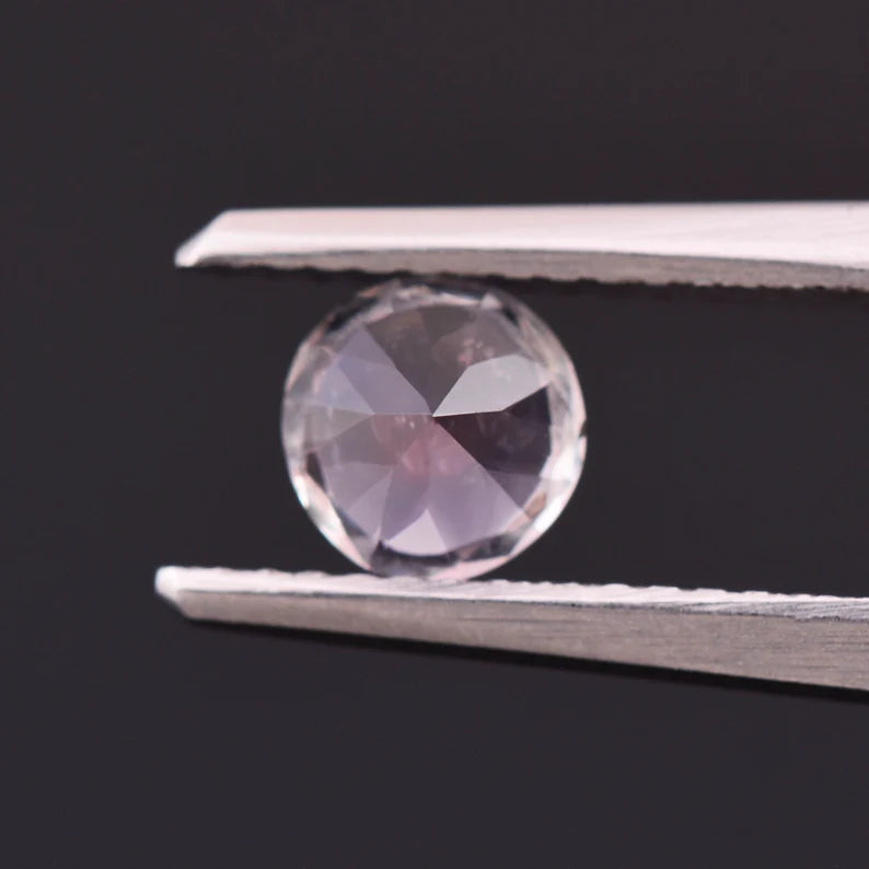 Rare Pink Color Shift Sapphire Gemstone from Montana 0.87 cts., 5.5 mm., Round Shape