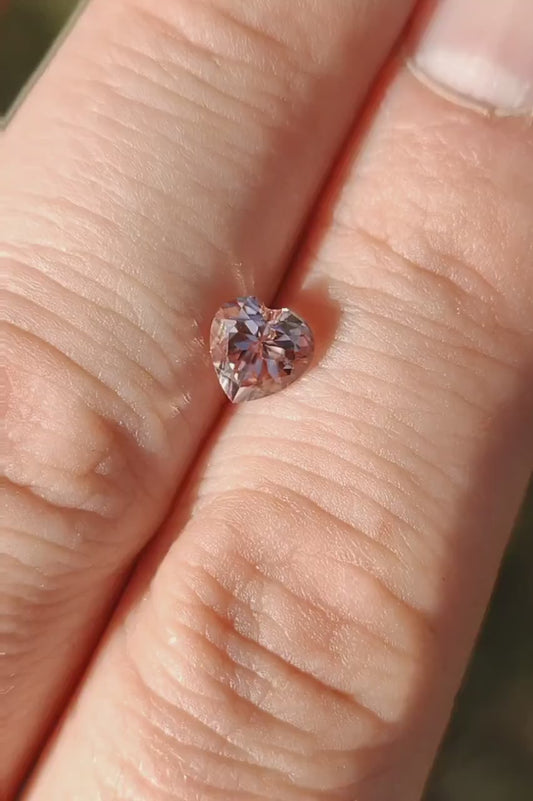 Gorgeous Pink Champagne Zircon Gemstone from Tanzania, 1.62 cts., 6.7 mm., Heart Shape