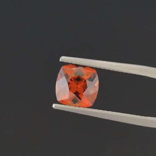 Lovely Orange Zircon Gemstone from Tanzania, 3.35 cts., 8 mm., Square Cushion Shape