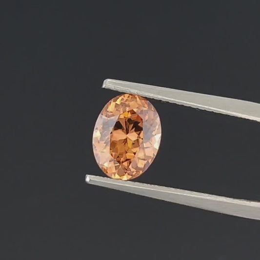 Excellent Peach Zircon Gemstone from Tanzania, 2.92 cts., 9x7 mm., Oval Shape