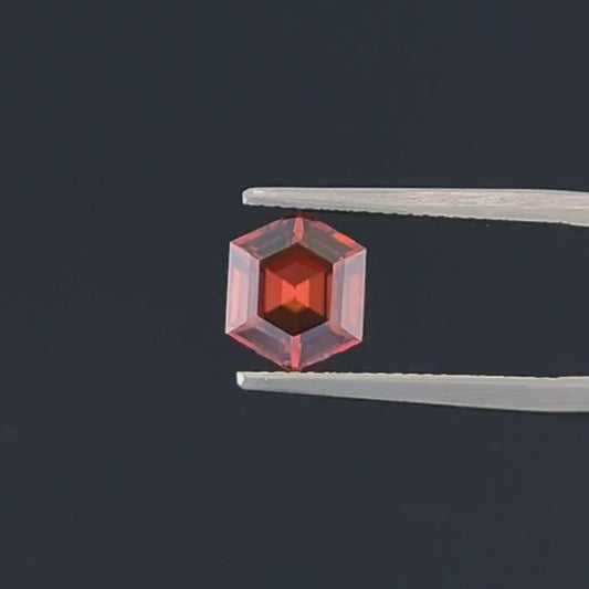 Fantastic Peachy Pink Zircon Gemstone from Tanzania, 2.95 cts., 9 mm., Hexagonal Shape