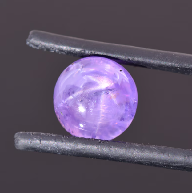 Excellent Large Purple Star Sapphire Cabochon from Sri Lanka, 8.22 cts., 10.5 mm., Round Shape