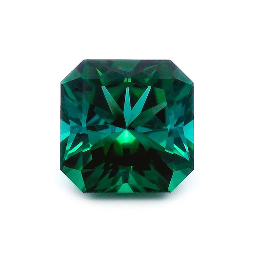 Excellent Bicolor Blue Green Tourmaline Gemstone from Brazil, 4.69 cts., 9.5 mm., Radiant Asscher Square Shape