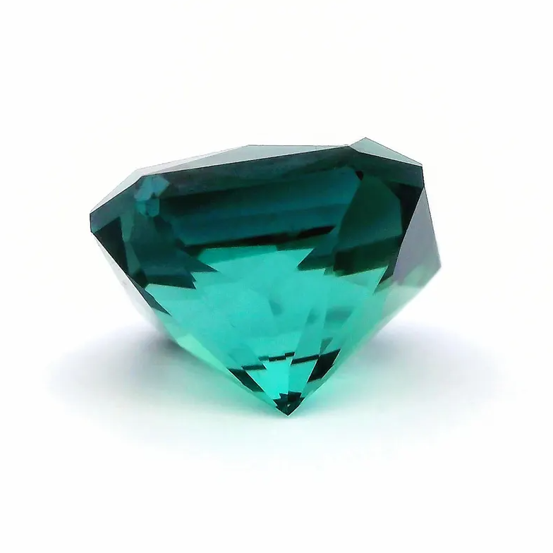 Excellent Bicolor Blue Green Tourmaline Gemstone from Brazil, 4.69 cts., 9.5 mm., Radiant Asscher Square Shape