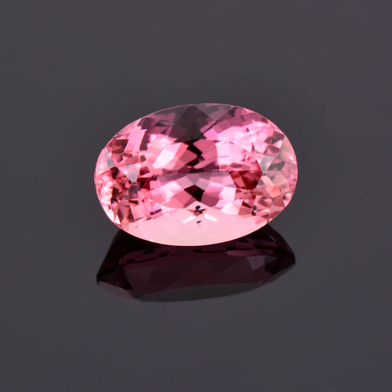 Excellent Bright Pink Tourmaline Gemstone, 6.88 cts., 14.0x9.7 mm., Oval Cut