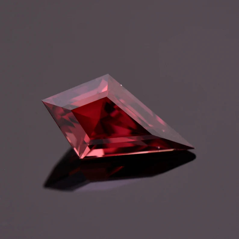 Stunning Red Zircon Gemstone from Tanzania, 2.76 cts., 13x7 mm., Kite Shape