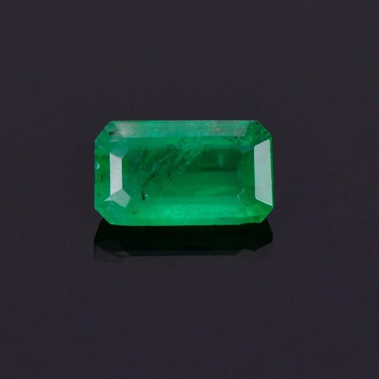 Excellent Rich Green Emerald Gemstone from Colombia, 1.63 cts., 9.4x5.5 mm., Step Emerald Cut