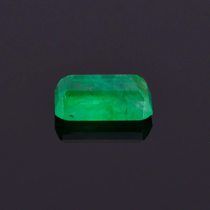 Excellent Rich Green Emerald Gemstone from Colombia, 1.63 cts., 9.4x5.5 mm., Step Emerald Cut