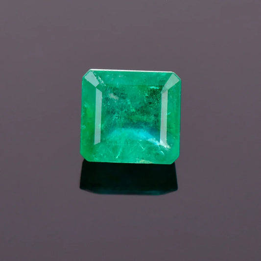 Beautiful Rich Green Emerald Gemstone from Colombia, 2.29 cts., 7.1x6.7 mm., Emerald Shape