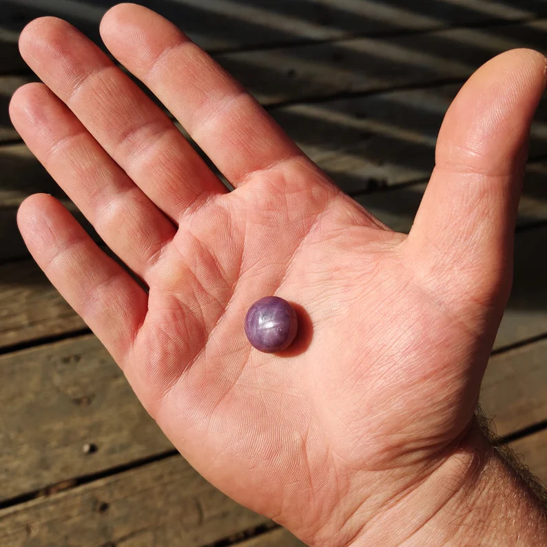 Stunning Large Natural Star Ruby Cabochon from India, 34.56 cts., 17 mm., Round Shape Cabochon