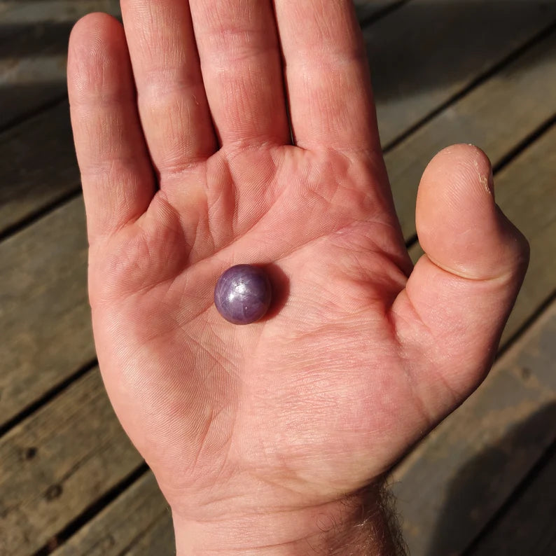 Stunning Large Natural Star Ruby Cabochon from India, 34.56 cts., 17 mm., Round Shape Cabochon