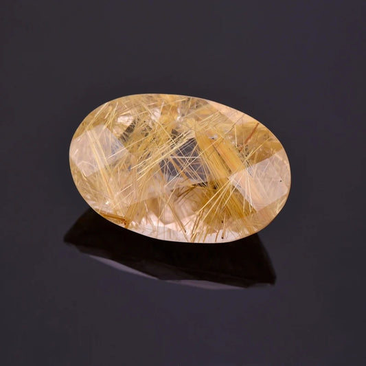 Excellent Quartz with Rutile Inclusion Gemstone from Brazil, 55.77 cts., 32x21 mm., Oval Shape