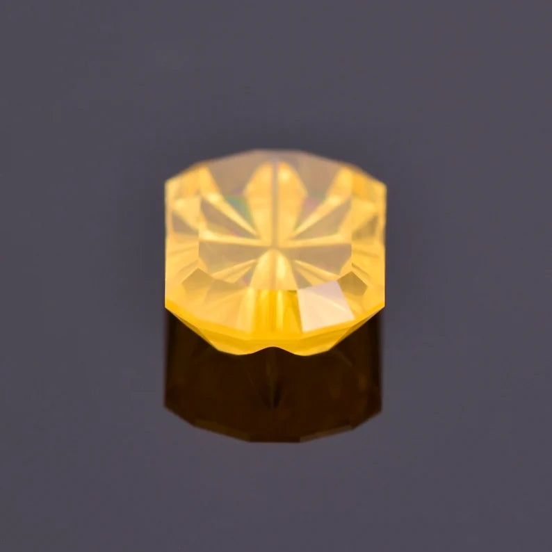 Incredible Canary Yellow Sapphire Gemstone from Sri Lanka, 1.62 cts., 8x6 mm., Fantasy Cut Grecian Shape